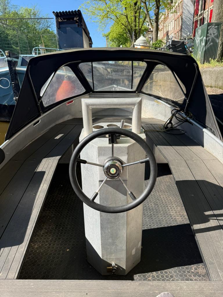 Oranje Sloep 4,5m Electrisch Aluminium, Gebruikt, Binnenboordmotor, Elektrisch, Grachtenboot