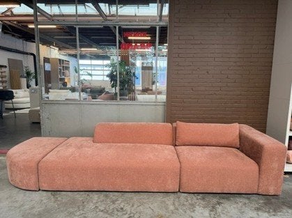 SALE showroommodellen modulaire banken BEIGE + TERRA korting, 250 tot 300 cm, Hoekbank, Driepersoons, 75 tot 100 cm