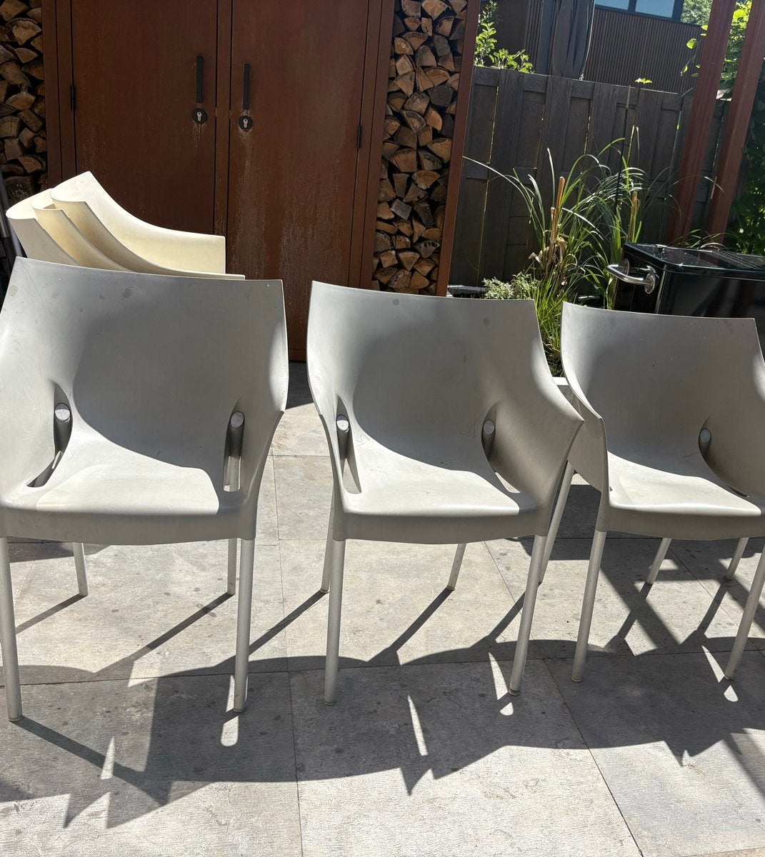 Set van 4 Philippe Starck Dr. No stoelen - Kartell, Ophalen, Gebruikt, Kunststof