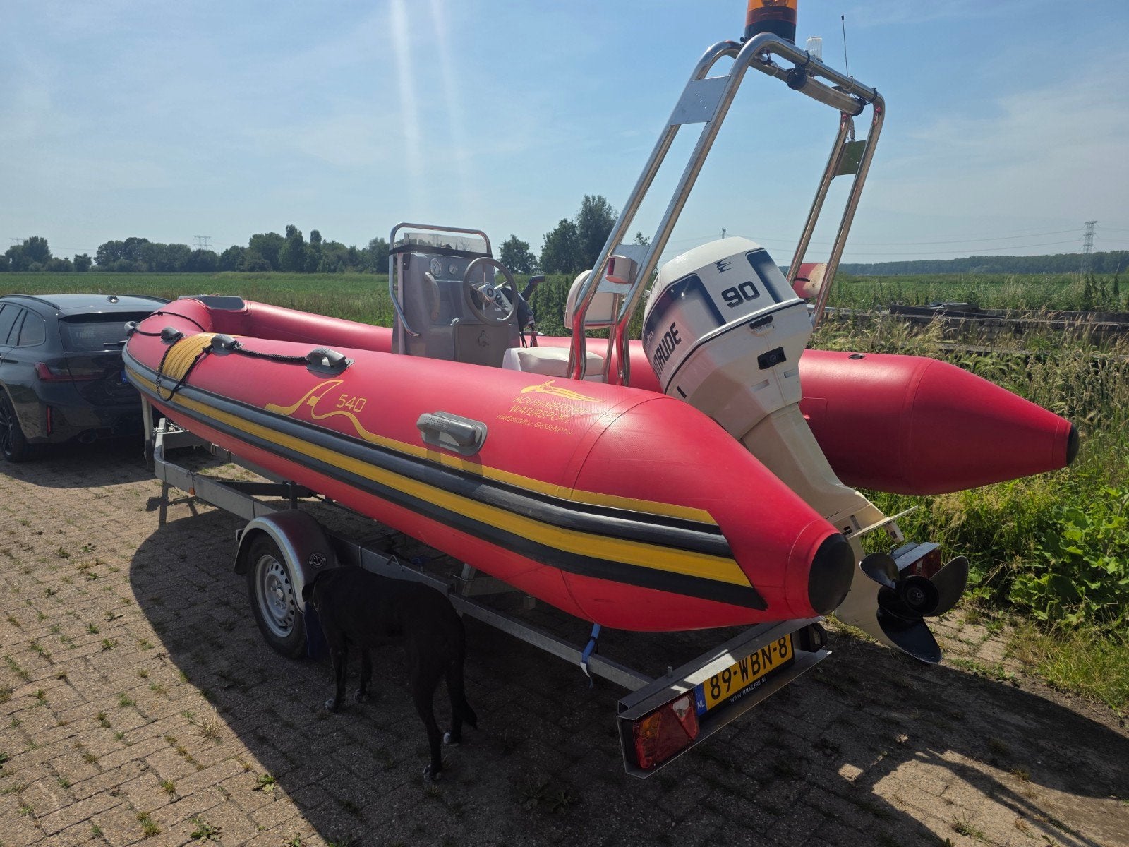 Snelle Arimar  RIB boot met 90pk motor , spik en span staat, Ophalen, Gebruikt, Benzine, Overige materialen