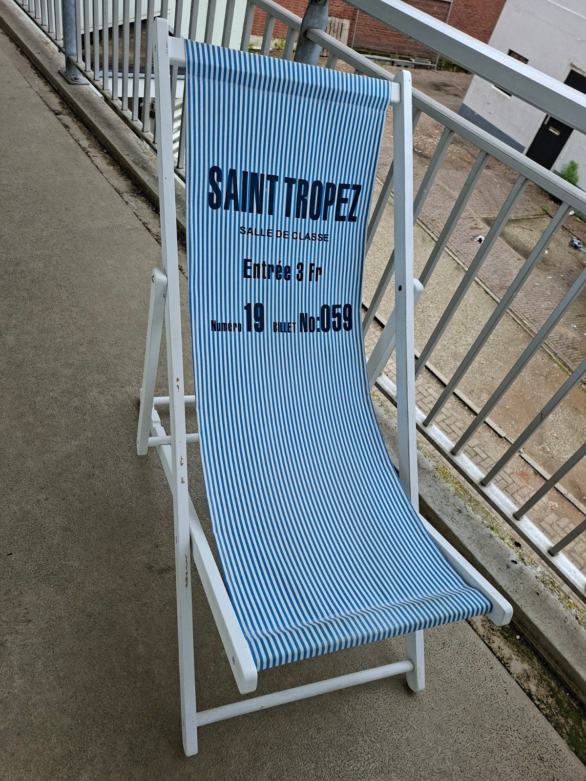 Stevige strandstoel, verstelbaar in 3 standen, Tuin en Terras, Tuinstoelen, Ophalen, Gebruikt, Hout, Verstelbaar