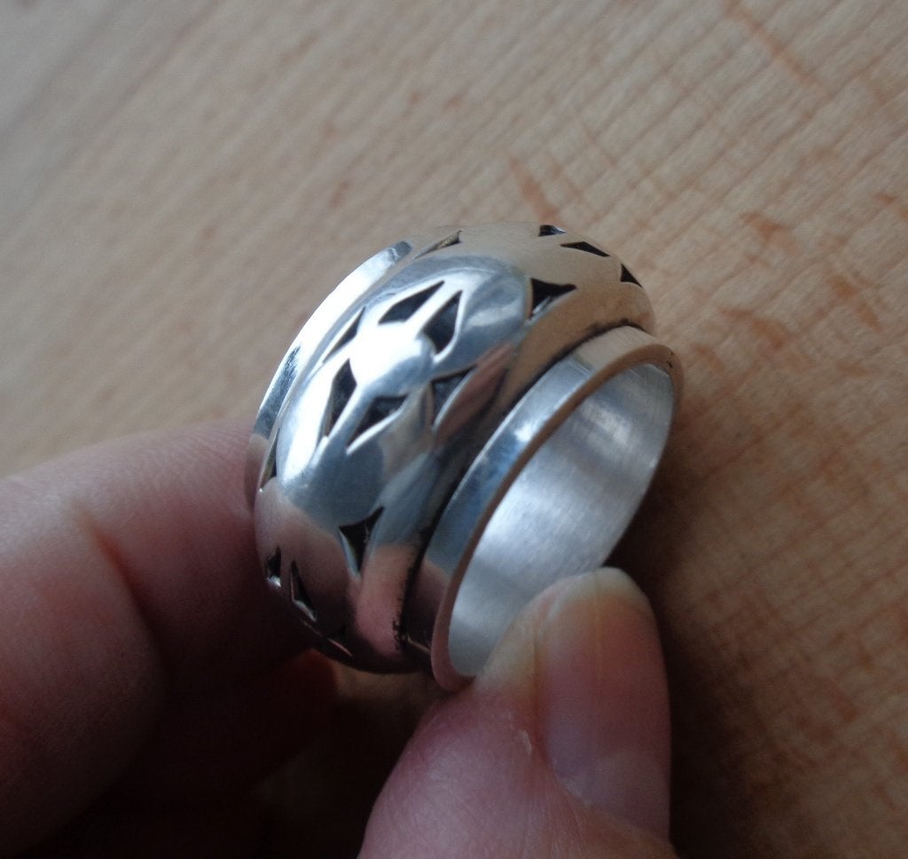 zilveren royale spinning stress ring [564], 18 tot 19, Verzenden, Zo goed als nieuw, Dame