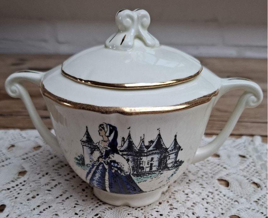 Frans Art Deco suikerpot, opera parijs, kasteel, mode, dames, Ophalen of Verzenden