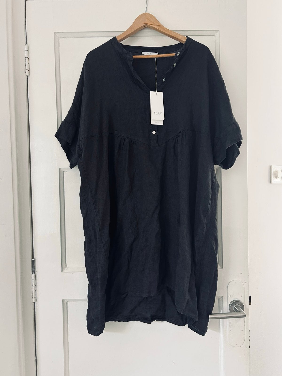 ByBar jurk/tuniek nieuw, jet black, linnen, maat L, Ophalen of Verzenden, Nieuw, Maat 42/44 (L), Zwart
