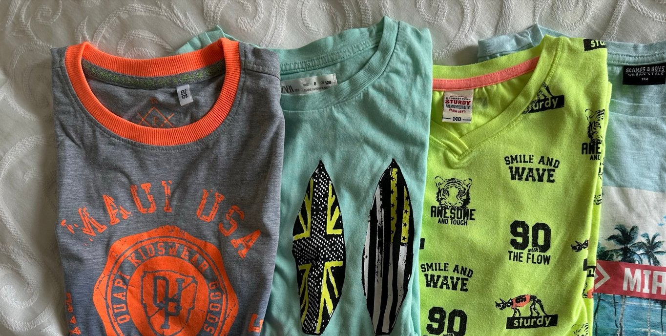 4 Leuke jongens shirts maat 2 x 128 /1x140-1x152, Ophalen of Verzenden, Gebruikt, Jongen, Trui of Vest