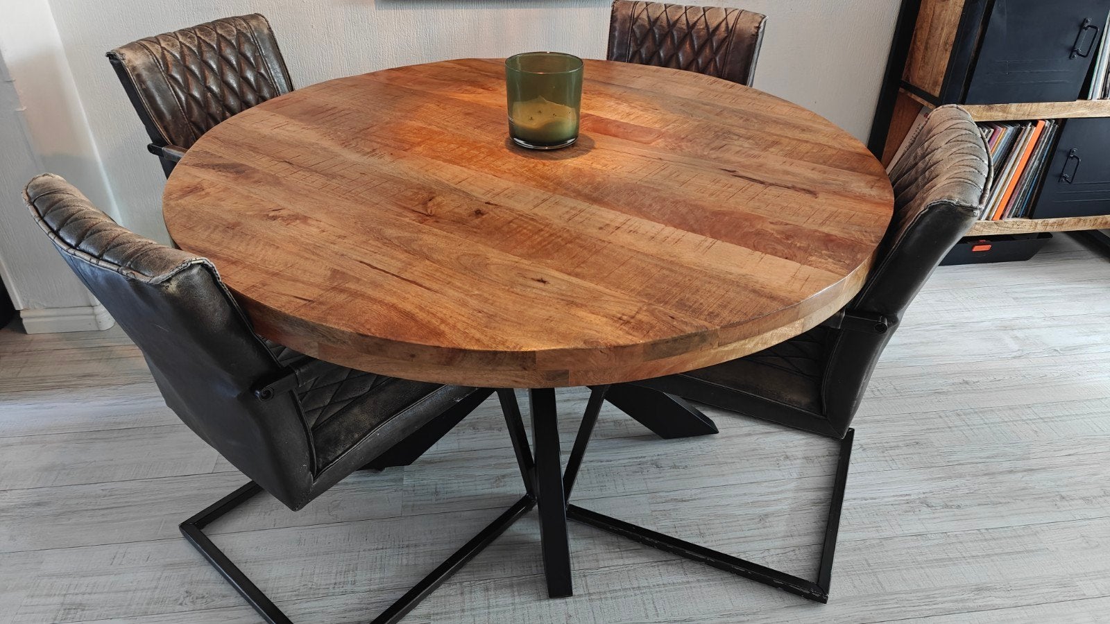 4 rustieke eettafel stoelen, Huis en Inrichting, Tafels | Eettafels, Ophalen, Gebruikt, Rechthoekig, 50 tot 100 cm