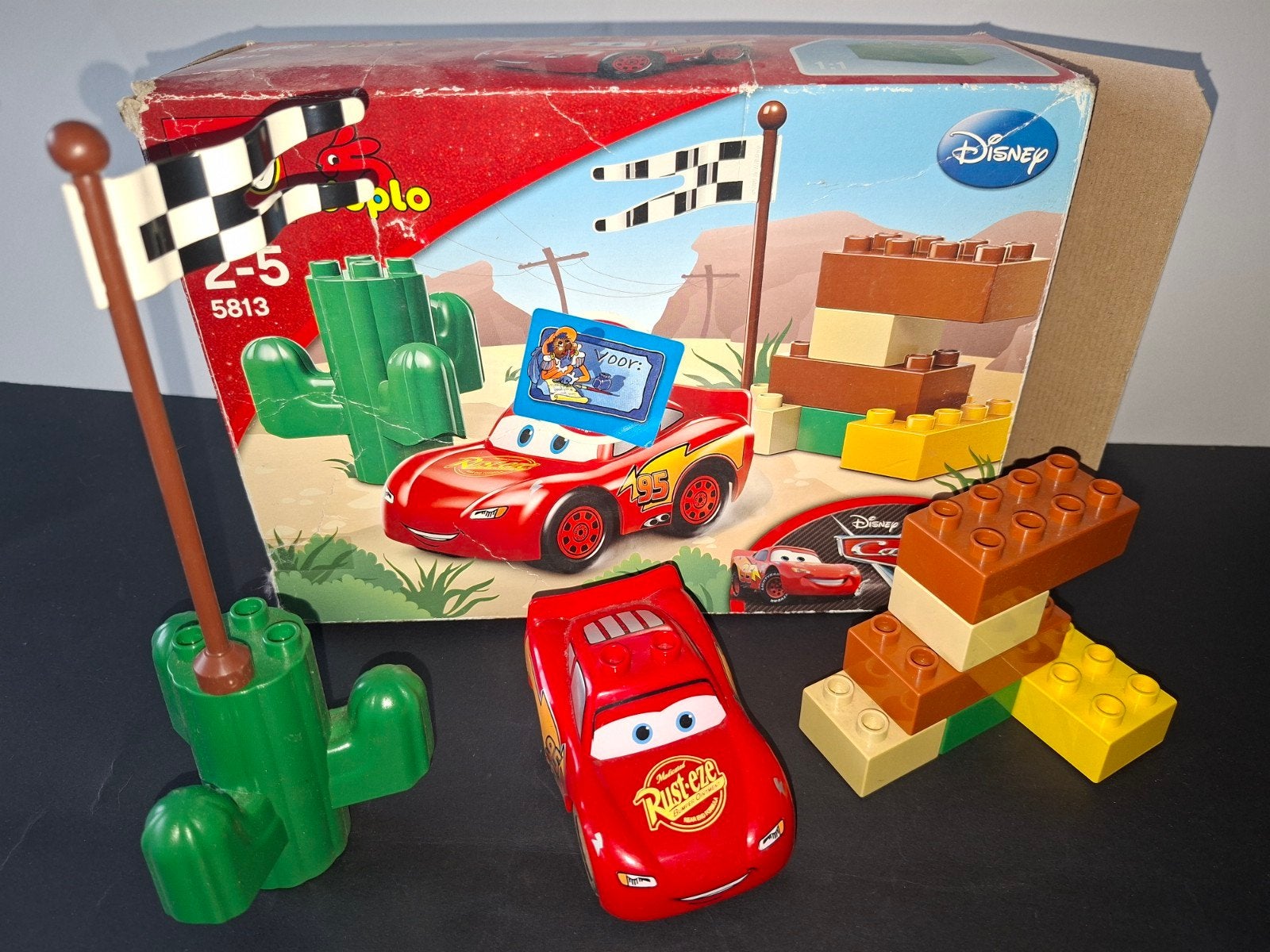 Lego Duplo Cars 5813 Bliksem McQueen Racebaan Set, Ophalen, Gebruikt, Overige thema's, Duplo