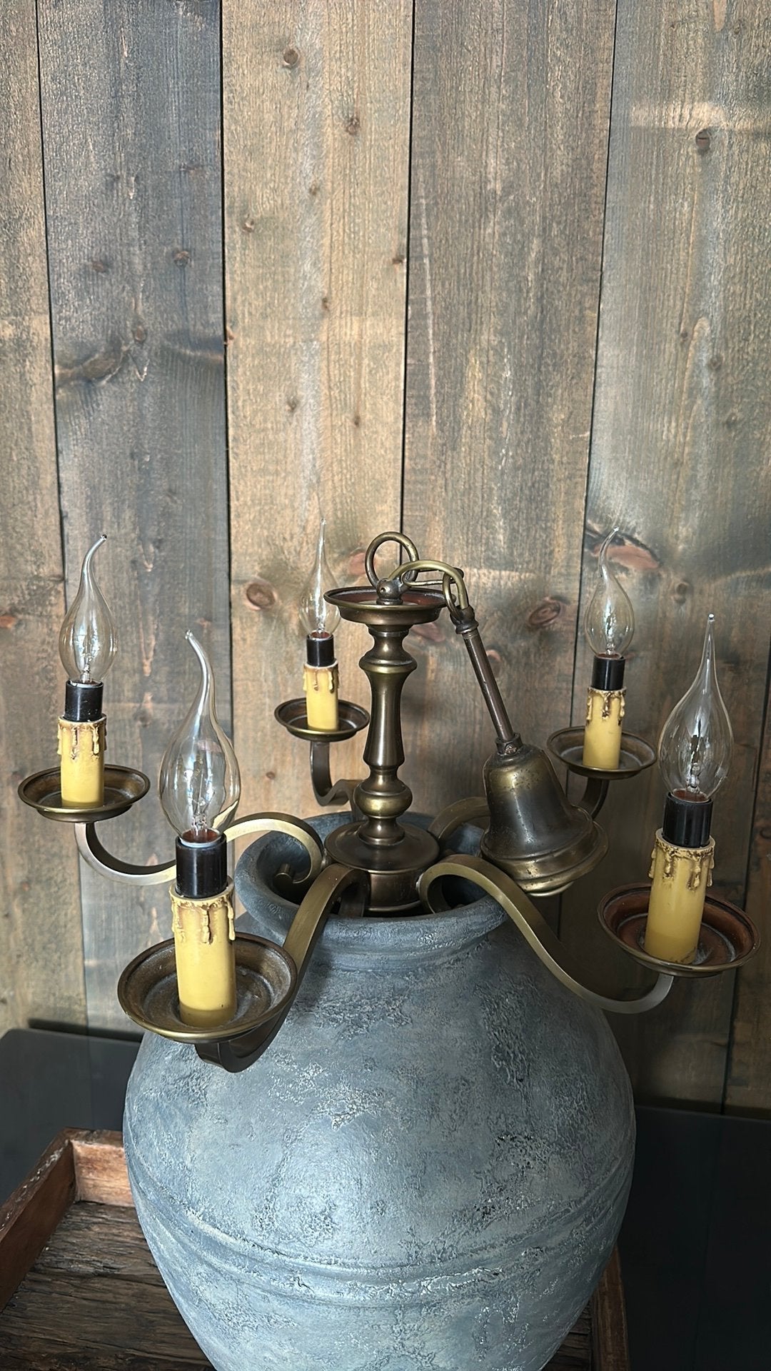 Brocante Kroonluchter / Hanglamp, Huis en Inrichting, Ophalen, Gebruikt