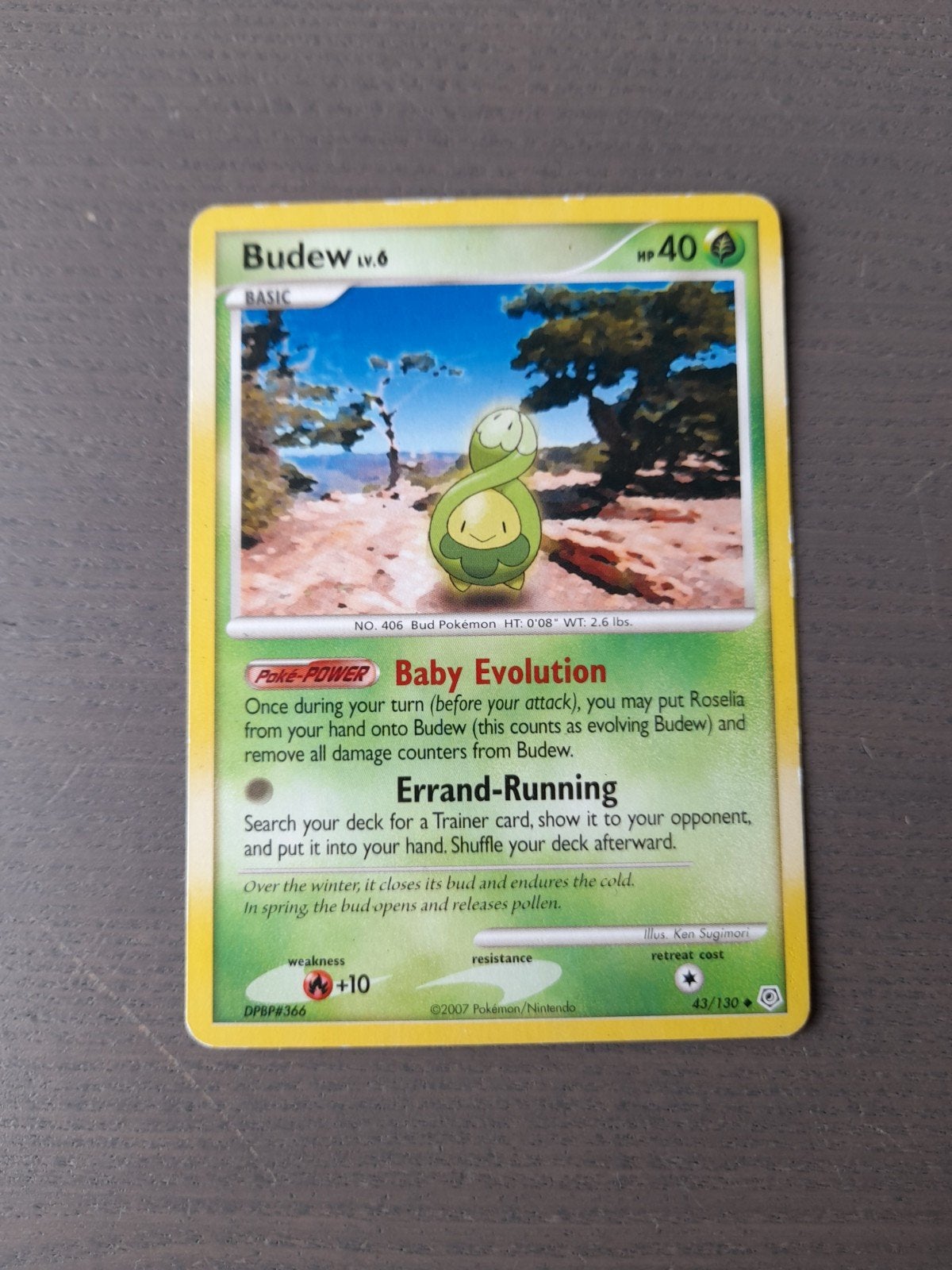 Diamond & pearl 43/130 budew, Ophalen of Verzenden, Gebruikt, Losse kaart