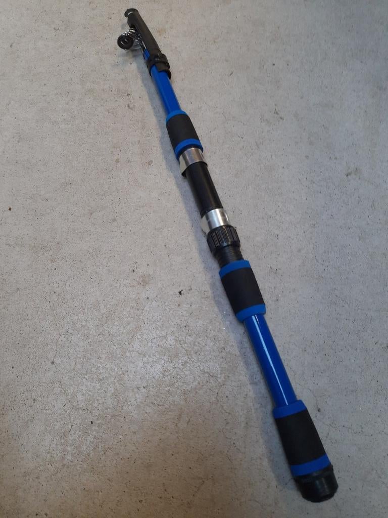 Partij van 10 blauwe telescoop werphengels 1 80m 25gr, Molen, Nieuw, Ophalen of Verzenden, Kamasaki