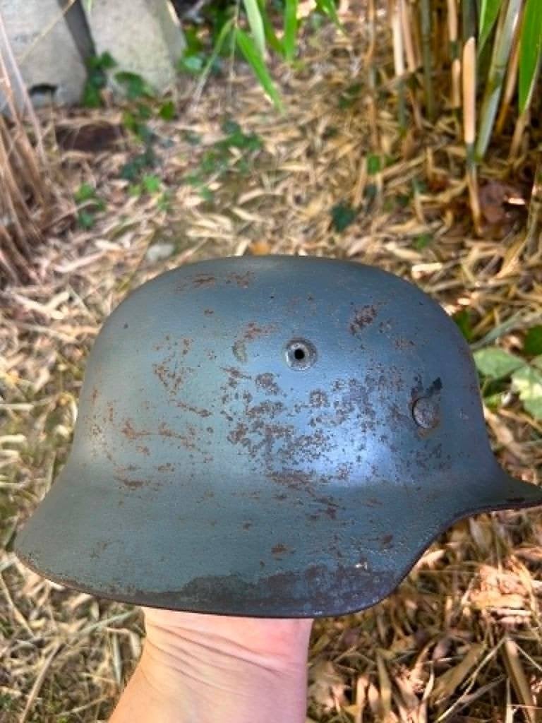 Duitse WOII M40 helm reproductieverf, Verzamelen, Ophalen of Verzenden, Duitsland, Helm of Baret