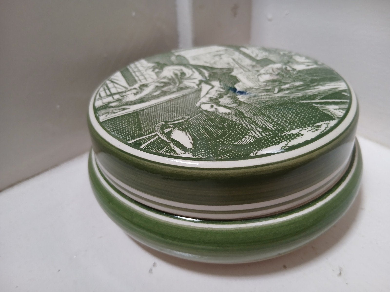 vintage Haarlems groen dekselschaaltje, Ophalen of Verzenden