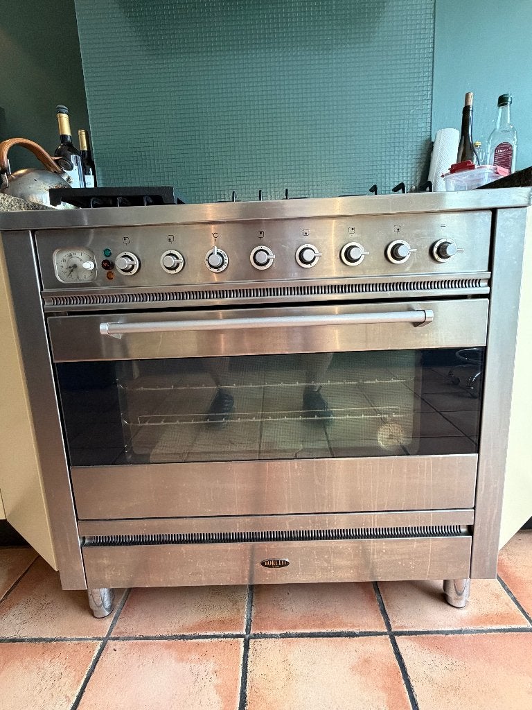 Boretti 6 pits gasfornuis en oven, Witgoed en Apparatuur, Fornuizen, Ophalen, Gebruikt, 60 cm of meer, Grill