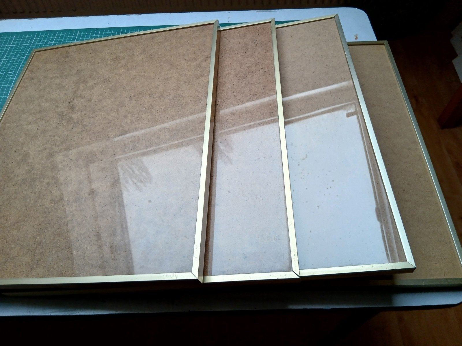4 professionele aluminium foto lijsten 40x50, Ophalen, Hangend, Zo goed als nieuw, Fotolijst