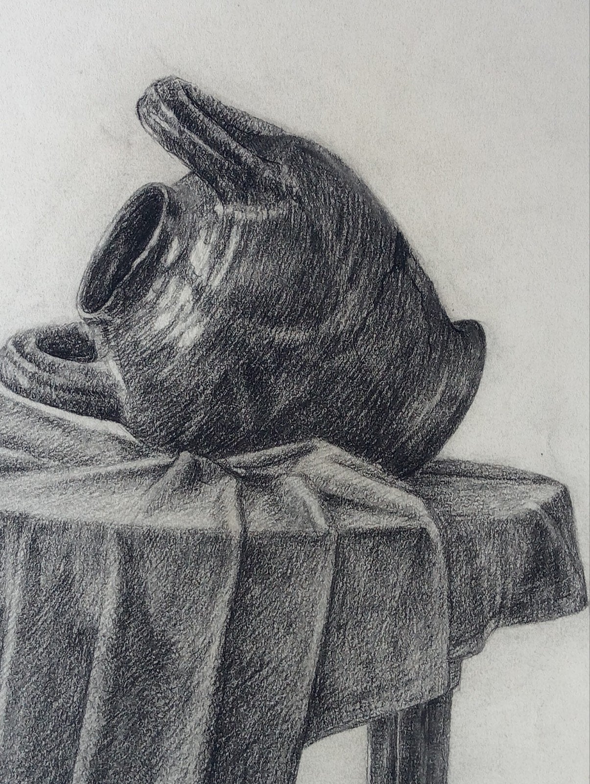 Houtskool tekening Stilleven jaren 30-60, Antiek en Kunst, Ophalen of Verzenden