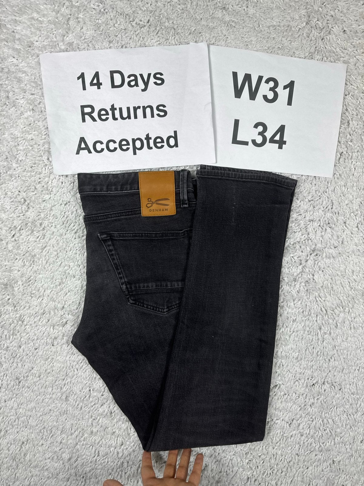 Denham Ridge Jeans Straight Fit Zwart W31 L34 2895, Zwart, W32 (confectie 46) of kleiner, Ophalen of Verzenden, Zo goed als nieuw
