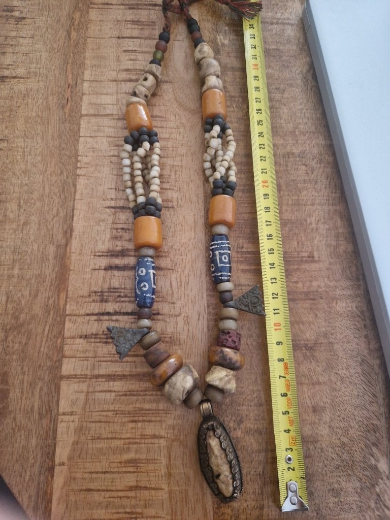 Antieke kralenketting Tibet, Ophalen of Verzenden