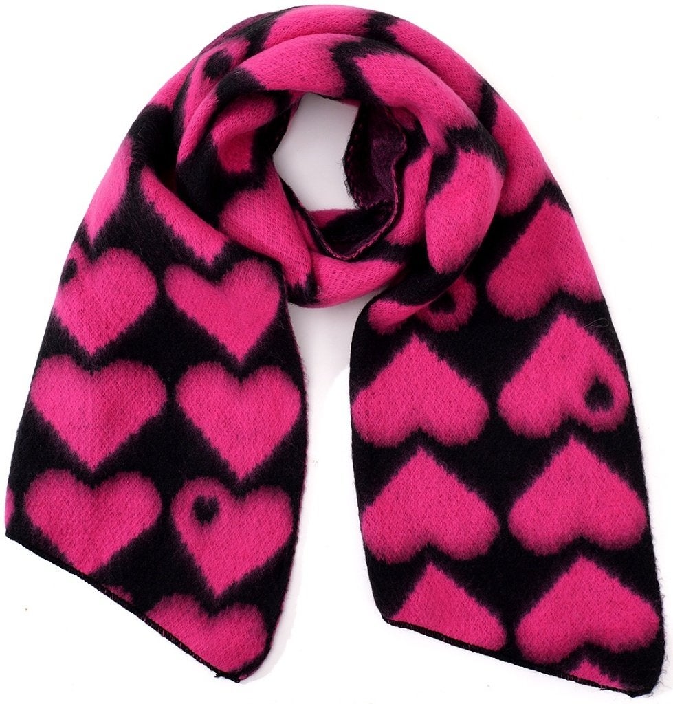 Sjaal hartjes roze 180 x 50 cm, Ophalen of Verzenden, Nieuw, Maat 46/48 (XL) of groter, Sjaal