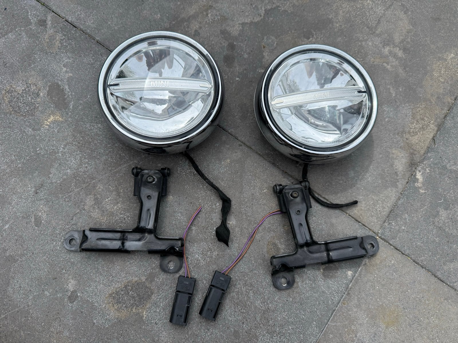Originele MINI rally-look LED chrome verstralers (set van 2), Ophalen, Gebruikt, Mini