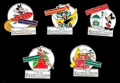 Euro Disney pins- set van 5 stuks, Verzenden, Nieuw, Figuurtje, Speldje of Pin