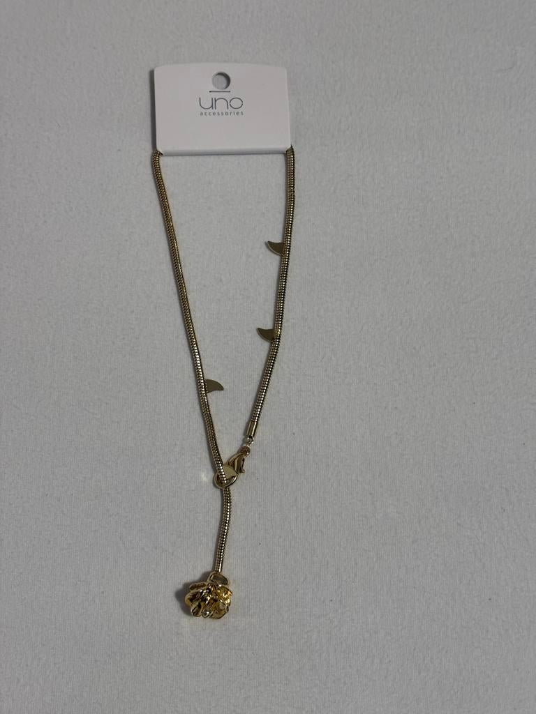 Gouden ketting met roos hanger - Uno Accessories, Motoren, Accessoires | Onderhoudsmiddelen, Ophalen of Verzenden