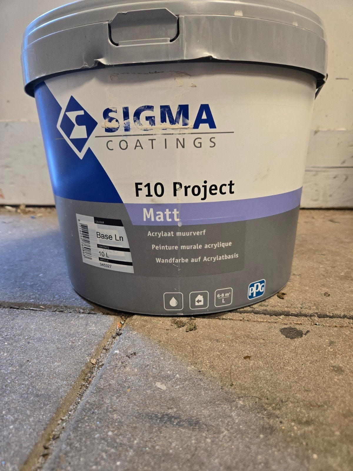 Sigma F10 Project Matt Muurverf - 10L - SOSO2-Y50R, Ophalen, Overige kleuren, 5 tot 10 liter, Verf