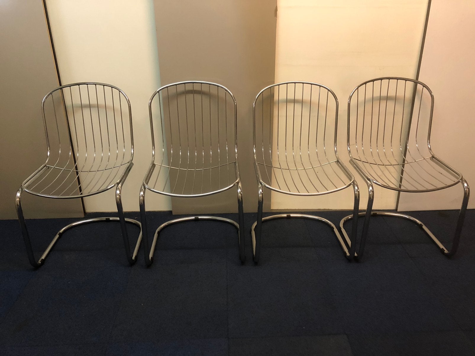 4 vintage Gastone Rinaldi voor Rima eetkamer stoelen, Ophalen, Zo goed als nieuw