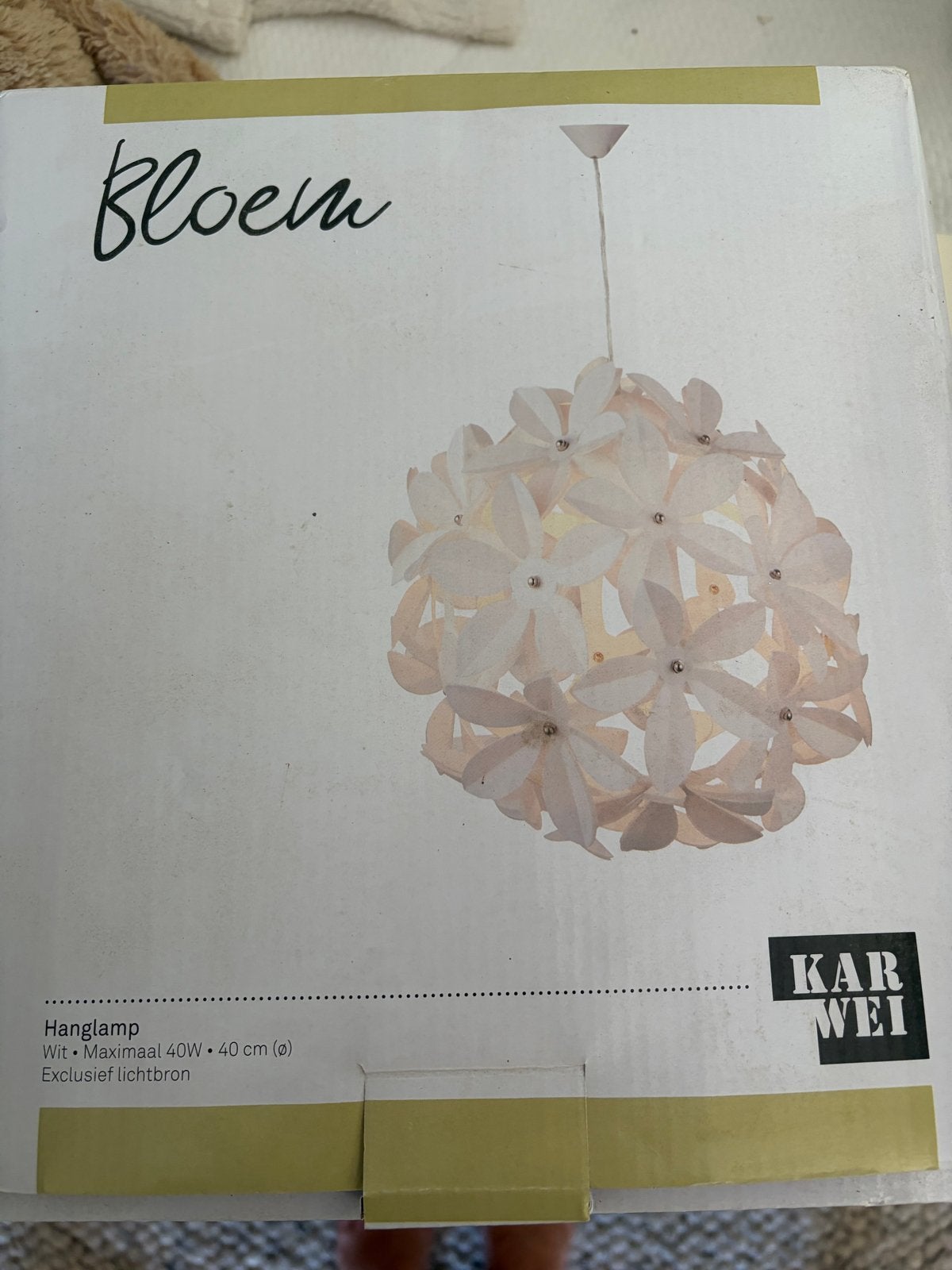 Karwei Bloem Hanglamp Wit - Maximaal 40W, 40 cm (Ø), Ophalen, Nieuw, Kunststof, Overige fittingen