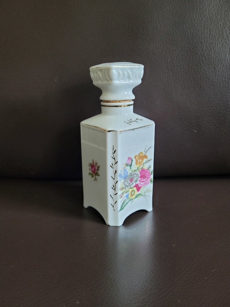 Vintage porseleinen parfum- of likeurfles met stop, Ophalen of Verzenden, Gebruikt, Parfumfles