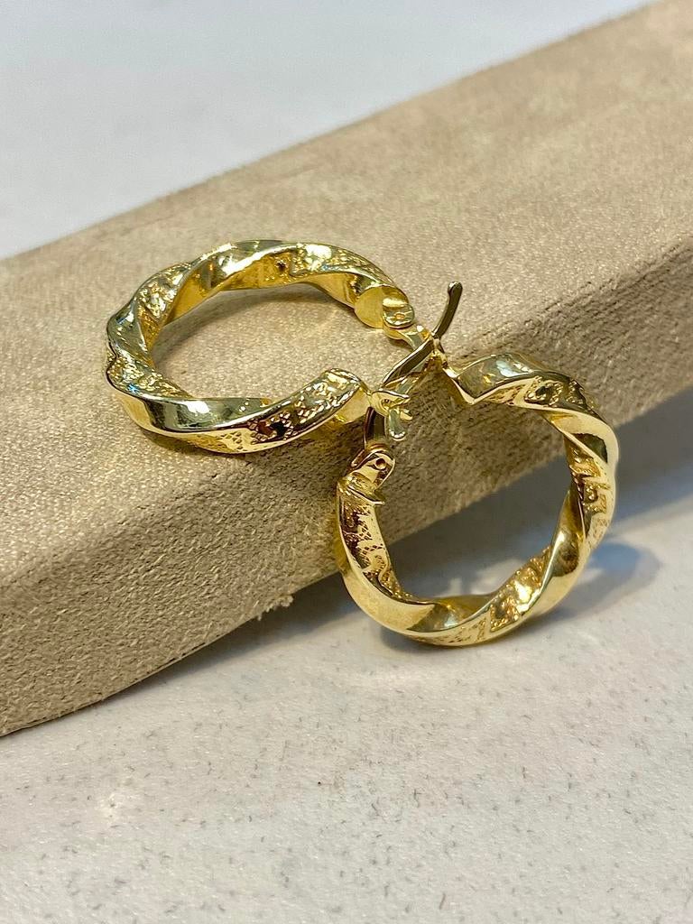 14k Gouden Creolen Cartier Model, Nieuw, Ophalen of Verzenden, Knopjes of Stekers, Goud