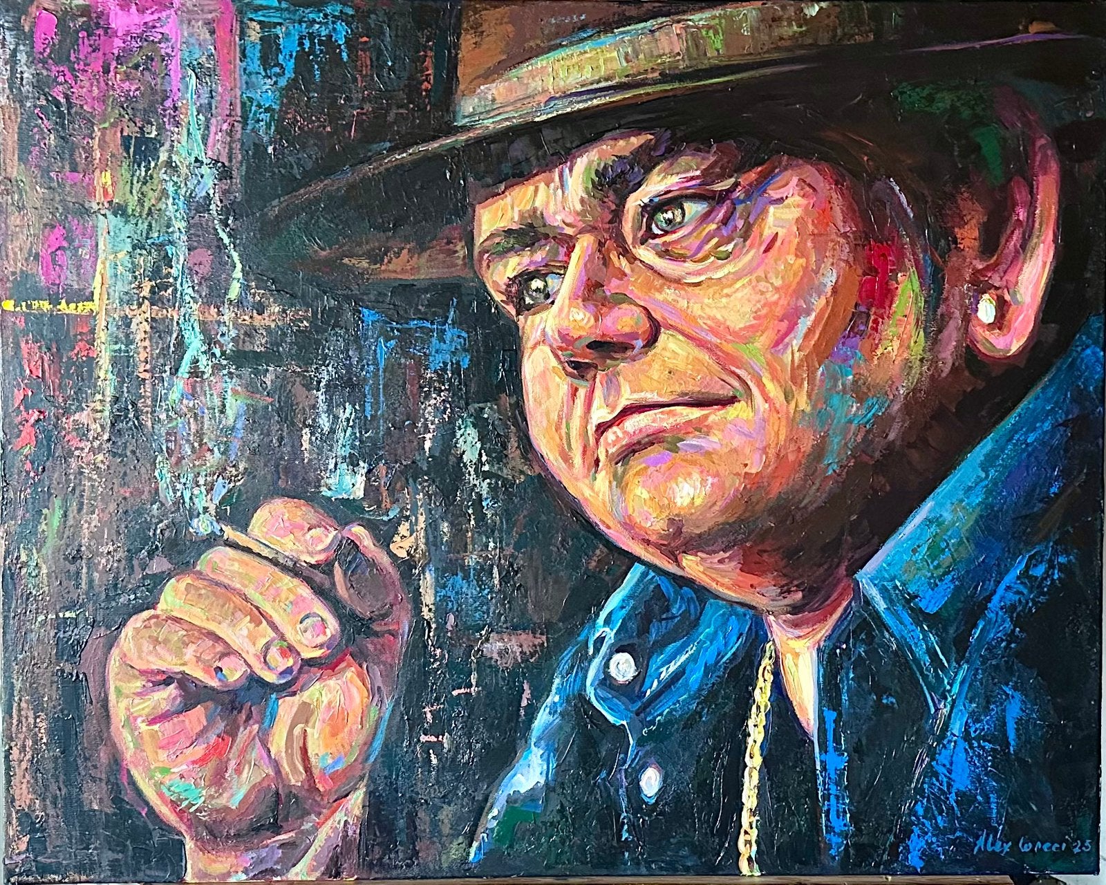 Alex L- Andre Hazes- Handgeschilderd (100%)- Origineel, Ophalen of Verzenden