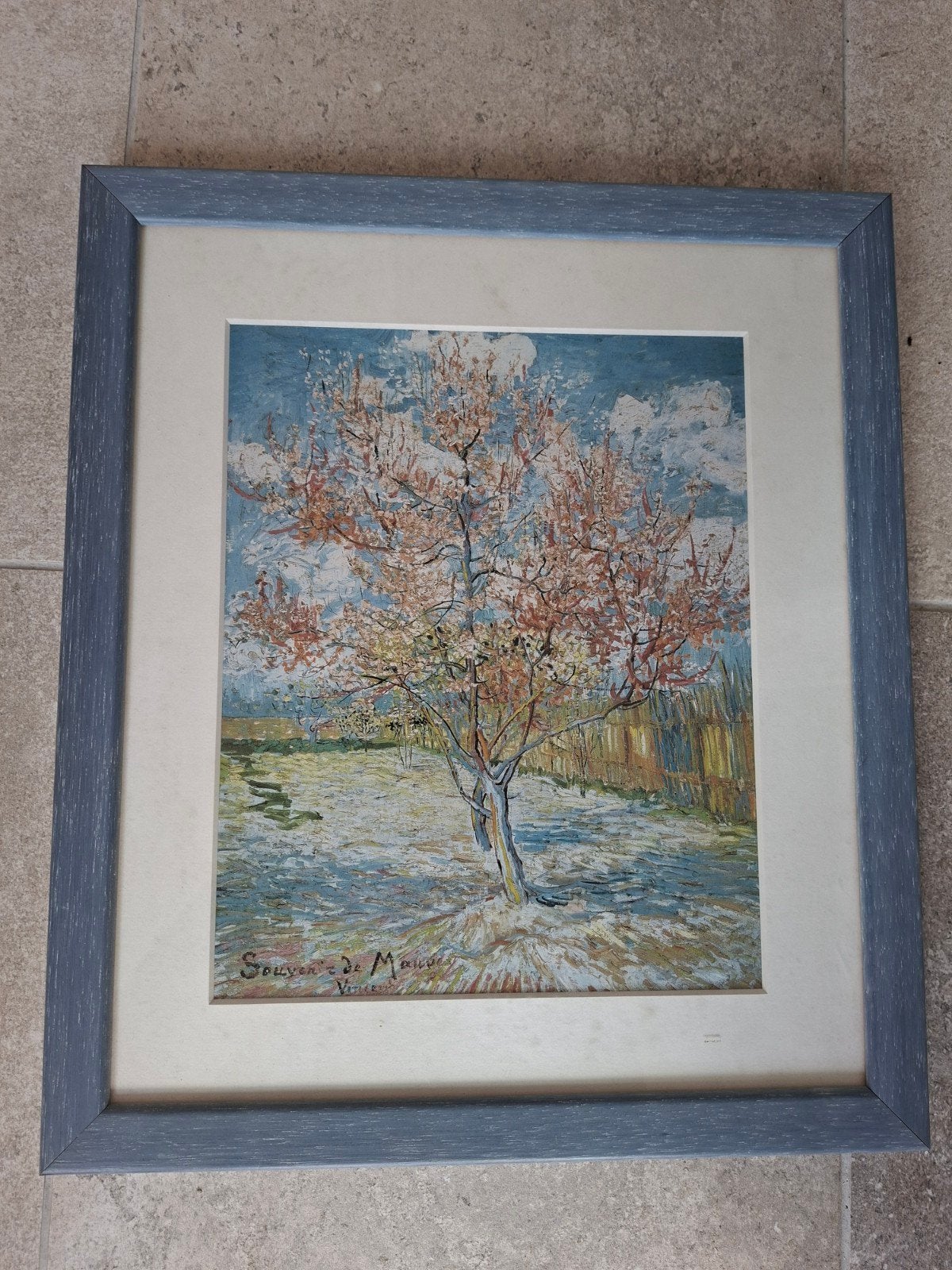 Souvenir de Mauve - Van Gogh print in lijst (32x37 cm), Impressionistisch, Landschap, Print, Papier