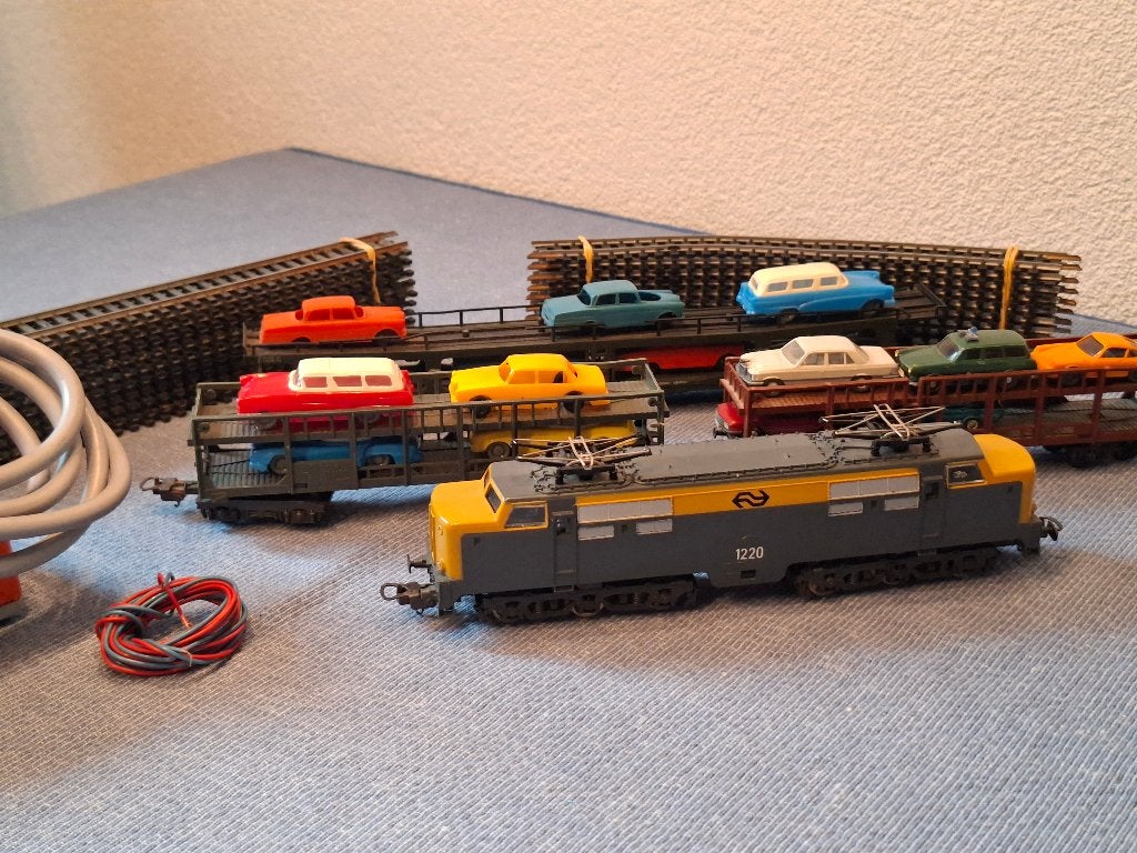 LIMA AUTO  TREIN MET NS LOK 1220 3 X  AUTOWAGONS, Gelijkstroom, Ophalen of Verzenden, NS, Lima