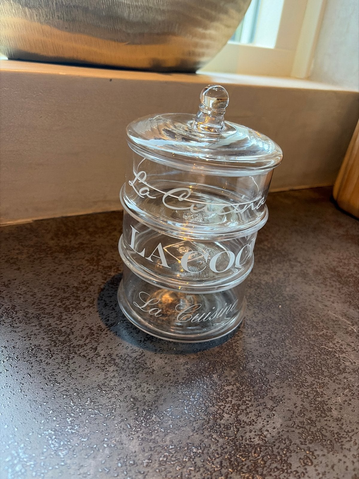 Riviera Maison voorraadpot 'La Cuisine' - Glas, Ophalen of Verzenden, Zo goed als nieuw, Glas, Landelijk