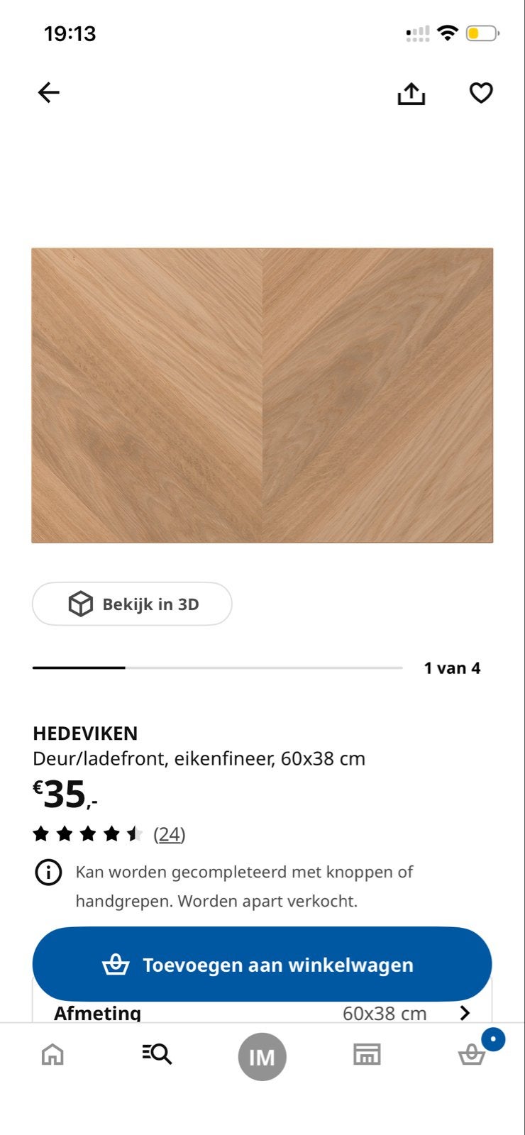 3x  IKEA HEDEVKEN Deur/ladefront 60x38, Huis en Inrichting, Kasten | Overige, Ophalen, Zo goed als nieuw