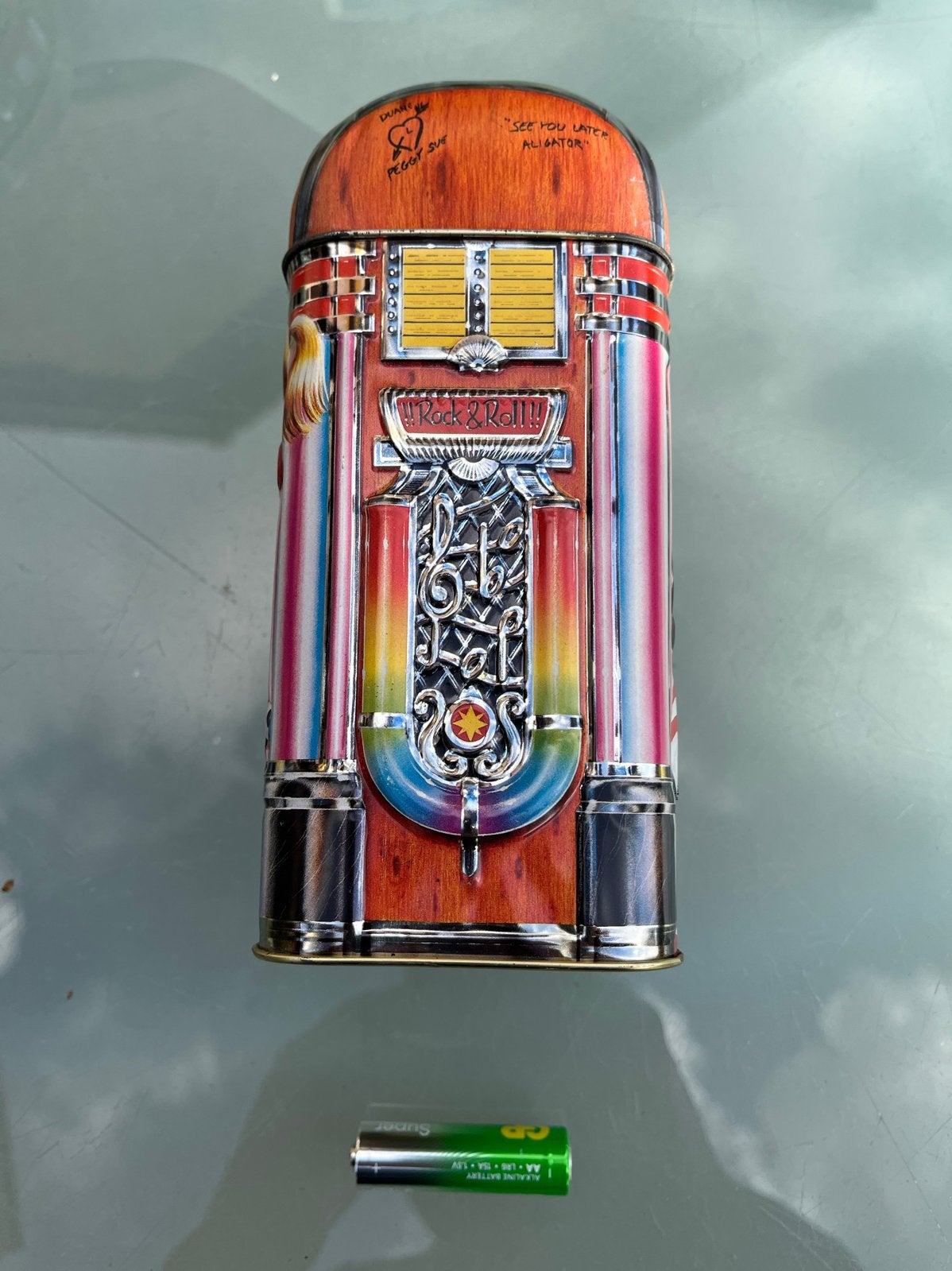 Vintage Jukebox Blikje - Decoratief en Uniek, Verzamelen, Ophalen of Verzenden, Gebruikt, 1950 tot 1960, Overige merken
