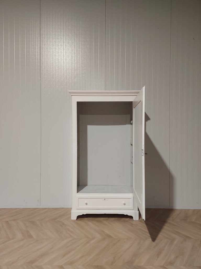 Antieke grenen 1-deurs kast wit – direct leverbaar, Ophalen of Verzenden