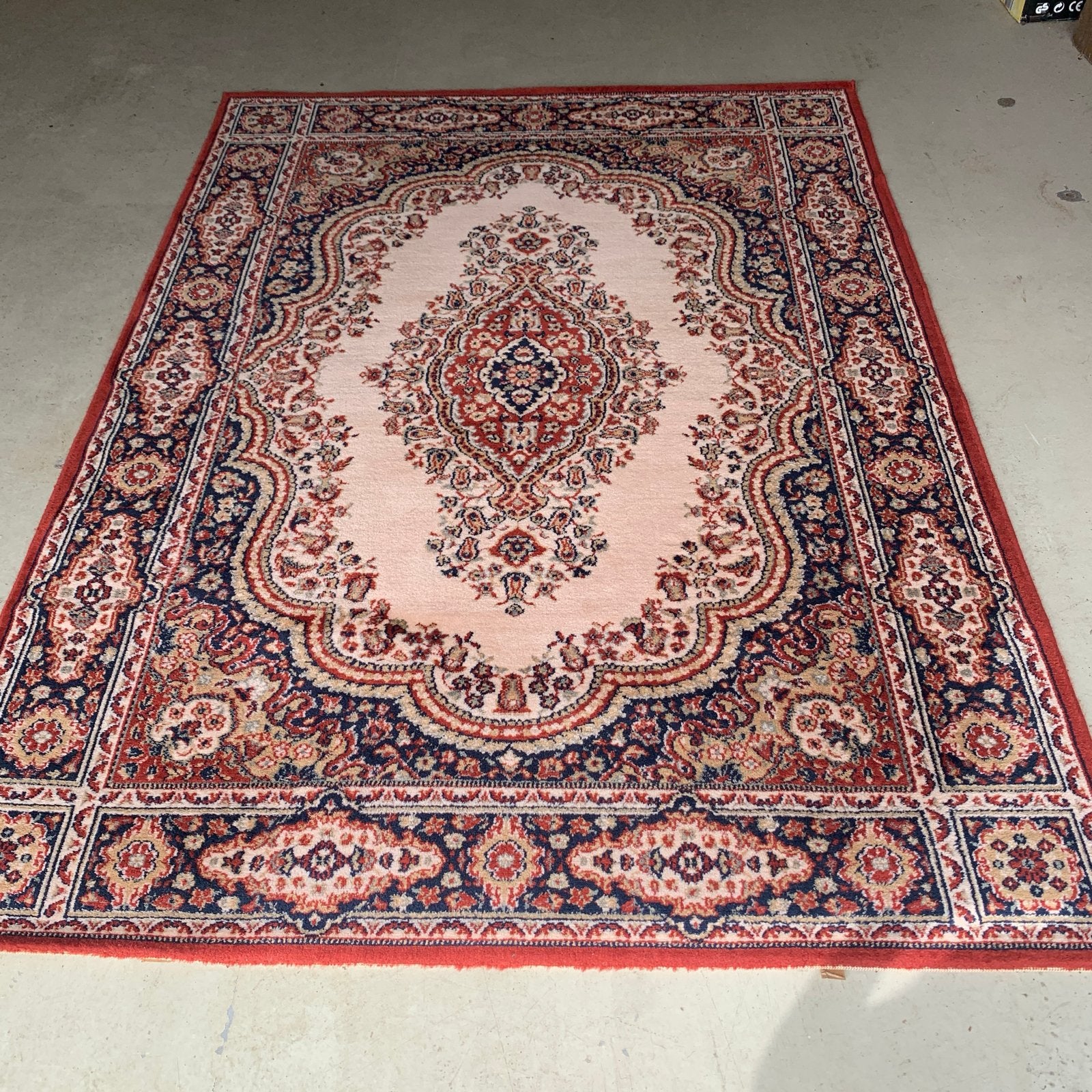 Klassiek “Perzisch”tapijt - Rood/Blauw/Beige,als nieuw,wol, 100 tot 150 cm, Groen, Zo goed als nieuw, 150 tot 200 cm