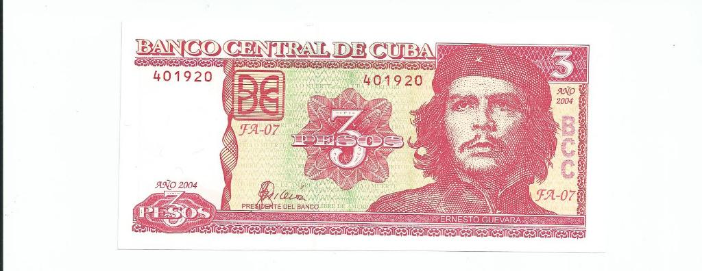 Cuba, 3 pesos 2004 Che Guevara - UNC, Verzenden, Overige landen