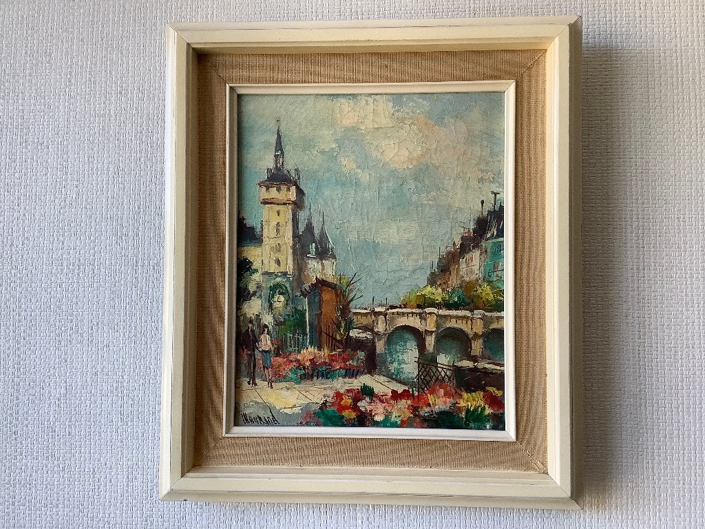 Maurand stadsgezicht Parijs, Antiek en Kunst, Origineel werk, Doek, Impressionistisch, Ophalen of Verzenden