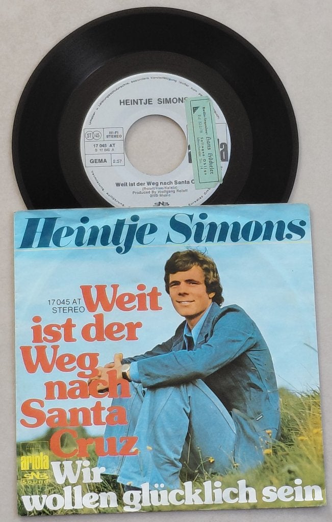 SINGLE HEINTJE SIMONS - WEIT IST DER WEG NACH SANTA CRUZ, Gebruikt, Fotohoes, 7 inch, Ophalen of Verzenden