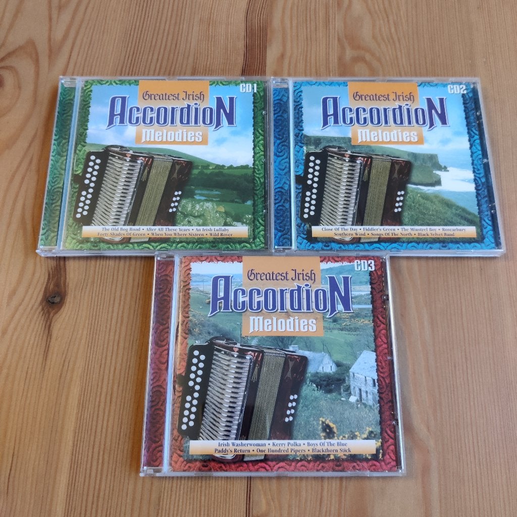 3 CD's: Greatest Irish Accordion Melodies, Boxset, Zo goed als nieuw, Inclusief doosje, Keltisch