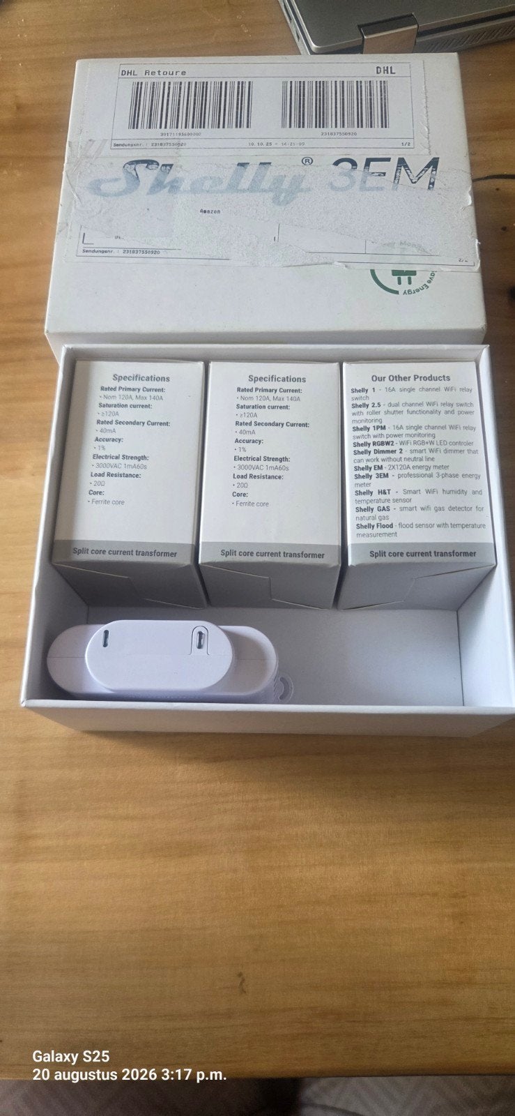 Shelly 3EM - Professionele 3-fase energiemeter, Ophalen of Verzenden, Nieuw, Overige merken, Overige typen