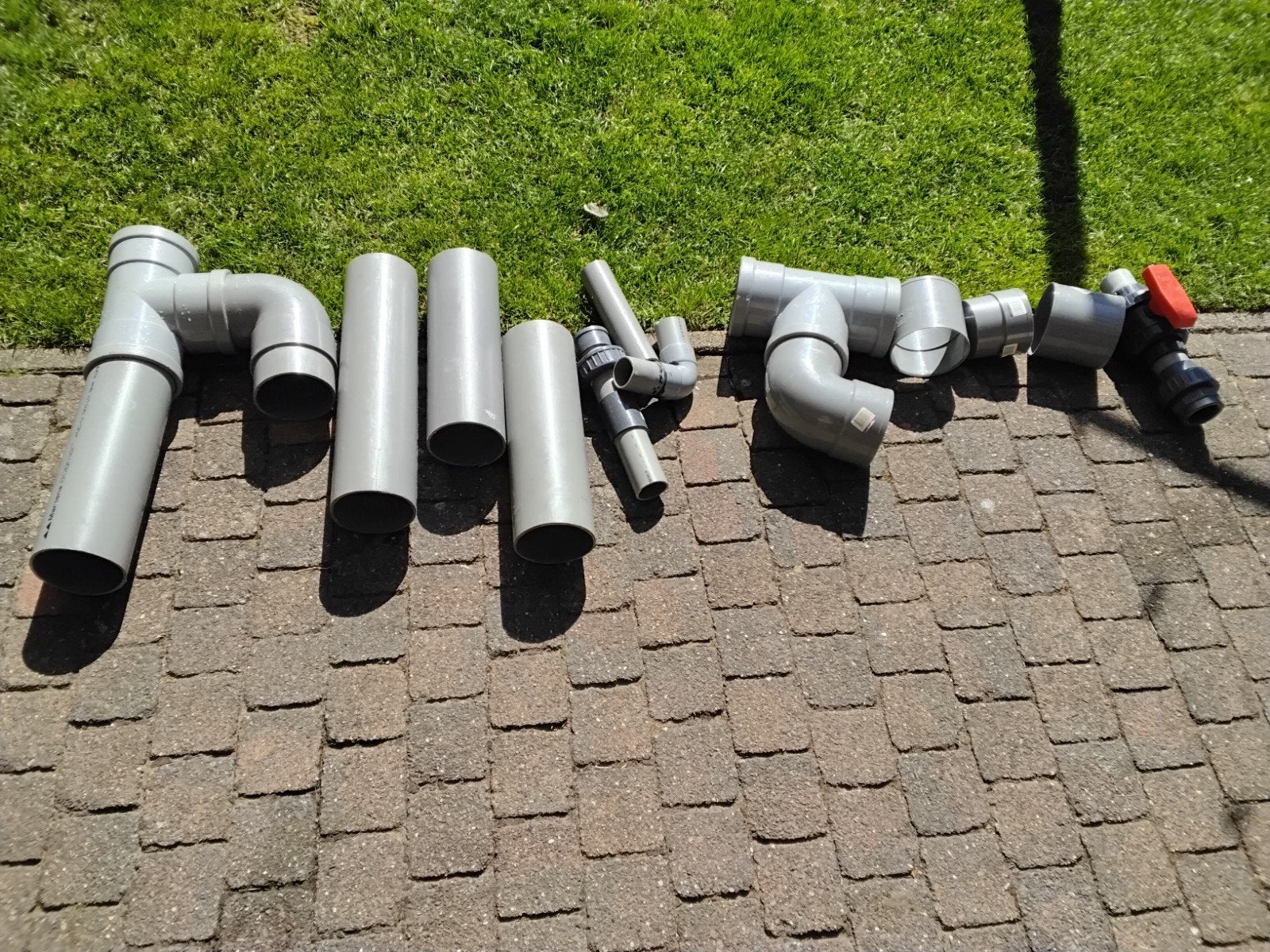 Diverse PVC afvoerbuizen,bochten en kogelkraan 50 - 1,5, Ophalen, Afvoer, Gebruikt, Pvc