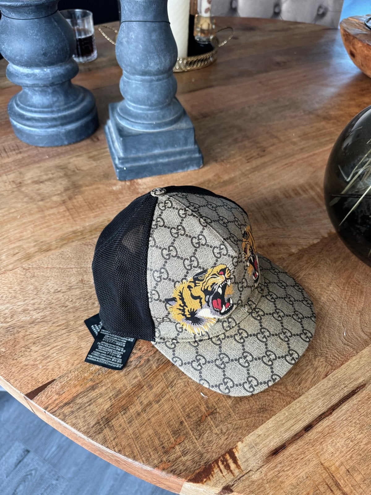 Gucci pet met tijgerprint, Kleding | Heren, Ophalen of Verzenden, Zo goed als nieuw, One size fits all, Pet