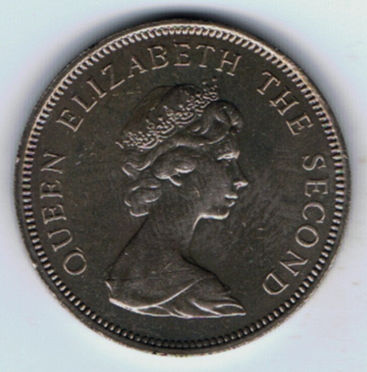 23-1451 Falklands 10 pence 1980, Ophalen of Verzenden, Zuid-Amerika, Losse munt