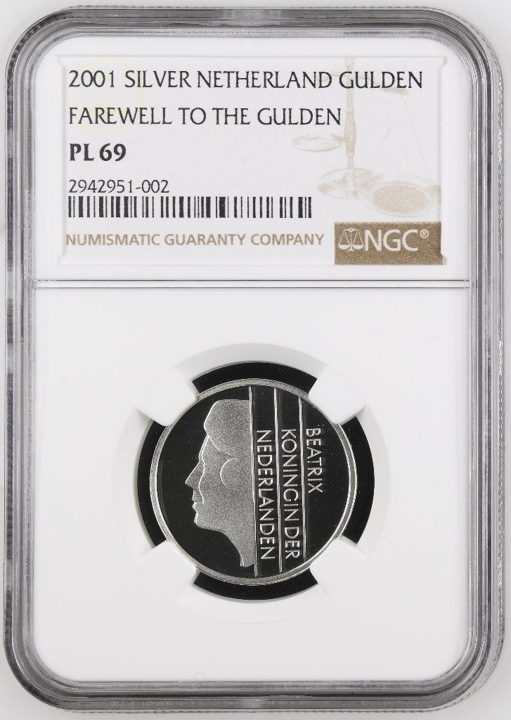 Nederland 2001 1 Gulden Vaarwel Zilver TOP POP, 1 gulden, Verzenden, Koningin Beatrix, Zilver