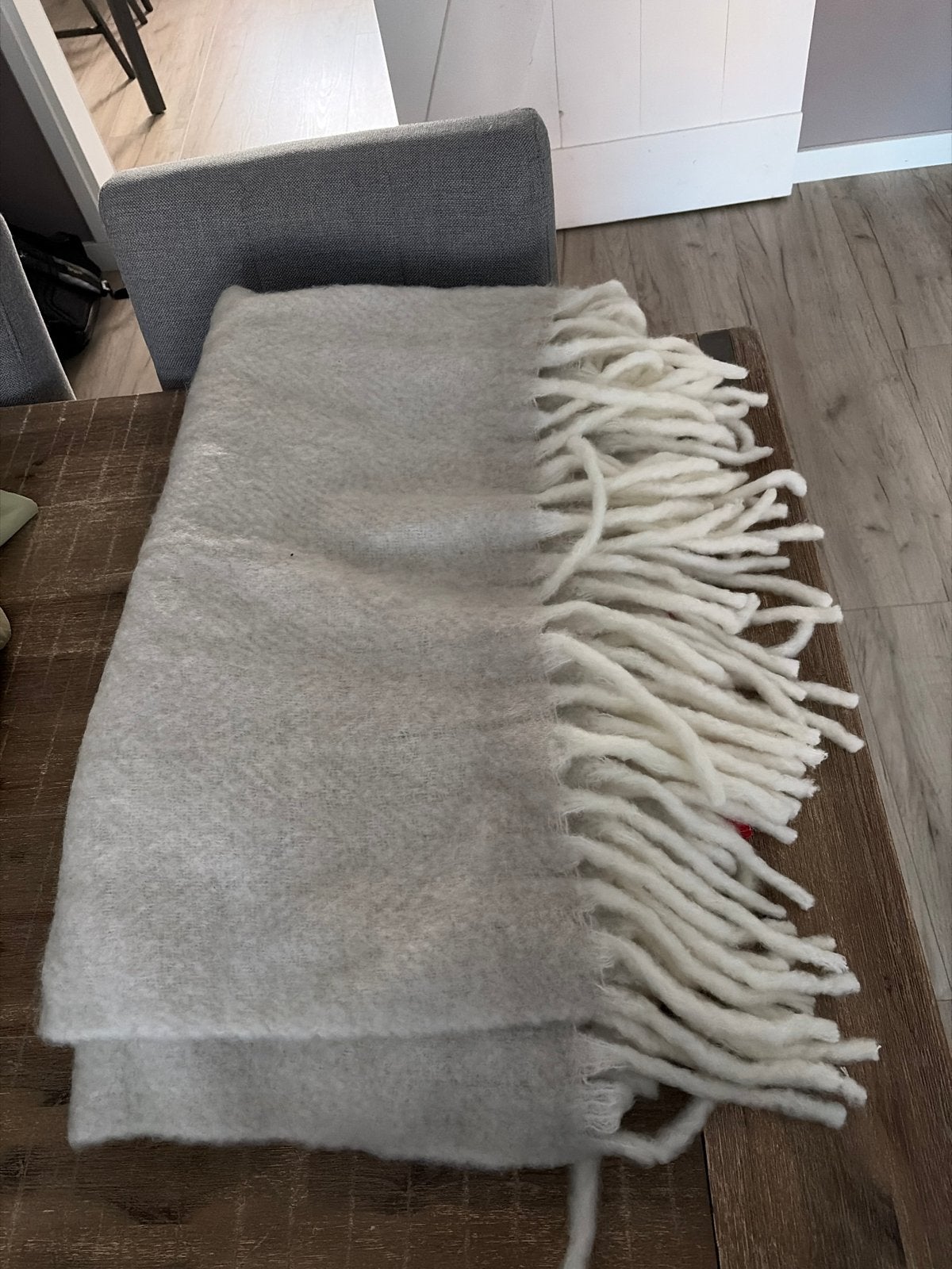 Zusss plaid met franjes - Grijs/taupe, Ophalen, Zusss, Zo goed als nieuw, Overige typen