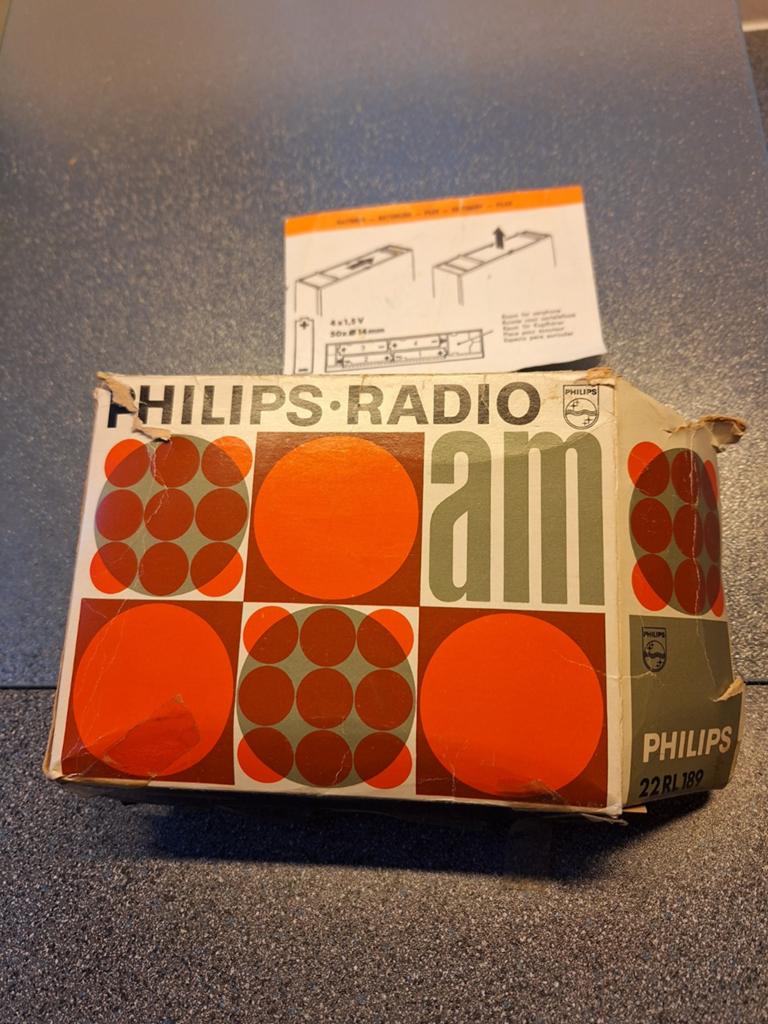 Originele doos voor Philips 22RL189 vintage draagbare radio, Antiek en Kunst, Ophalen of Verzenden