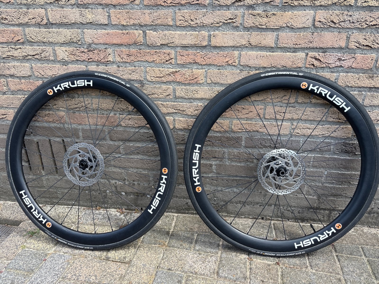 Krush Carbon Wielen & Continental Grand prix  banden, Fietsen en Brommers, Fietsonderdelen, Wiel, Gebruikt, Ophalen of Verzenden